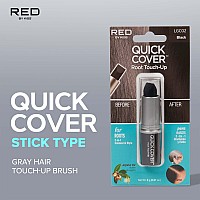 Red By Kiss Quick Cover Root Touch Up Stick Type Waterresistant Temporary Gray Concealer Cover Up Brush For Hair And Beard Bla