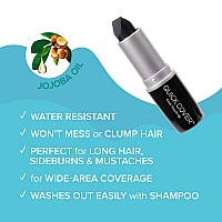 Red By Kiss Quick Cover Root Touch Up Stick Type Waterresistant Temporary Gray Concealer Cover Up Brush For Hair And Beard Bla