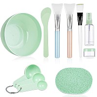 Face Mask Mixing Bowl Set, Anezus 11 Pcs DIY Facemask Mixing Tool Kit with Facial Mask Bowl Stick Spatula Silicone Brush Spray Bottle Puff Soaking Bottle Gauges