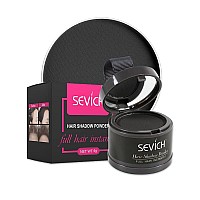 SEVICH Hairline Powder, Quick Cover Grey Hair Root Concealer, Eyebrows & Beard Line for Thinning Grey Hairline, Windproof&Sweatproof, Black