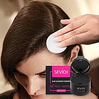 SEVICH Hairline Powder, Quick Cover Grey Hair Root Concealer, Eyebrows & Beard Line for Thinning Grey Hairline, Windproof&Sweatproof, Black