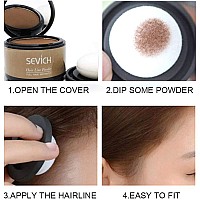 SEVICH Hairline Powder, Quick Cover Grey Hair Root Concealer, Eyebrows & Beard Line for Thinning Grey Hairline, Windproof&Sweatproof, Black