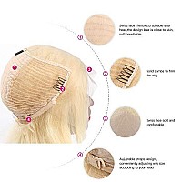 Smartinnov 13X4 Hd Lace Front Blonde Bob Wigs 180 Density Pre Plucked Virgin Human Hair 12Inch Glueless Wig Straight Hd Transpa