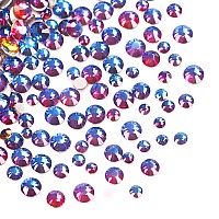 Jollin 3456Pcs Flatback Rhinestones Glass Charms Diamantes Gems Stones For Nail Art 6 Size Ss4Ss12 Blue Blaze