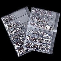 Jollin 3456Pcs Flatback Rhinestones Glass Charms Diamantes Gems Stones For Nail Art 6 Size Ss4Ss12 Blue Blaze