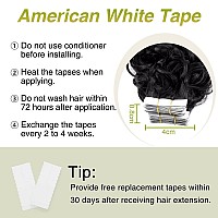 Easyouth Tape In Hair Extensions Human Hair Curly Tape In Curly Hair Extensions Human Hair Natural Black Curly Black Hair Extens