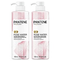 Pantene Sulfate Free Shampoo And Conditioner Set Rose Water Soothing And Moisturizing Infused With Vitamin B5 For All Hair T