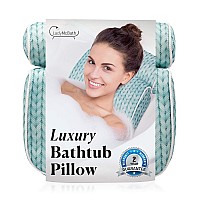 Lady Mcbath Bath Pillow Luxury Bath Pillows For Tub Neck And Back Support Powerful Suction Cups Machine Washable Bathtub Ac