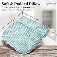 Lady Mcbath Bath Pillow Luxury Bath Pillows For Tub Neck And Back Support Powerful Suction Cups Machine Washable Bathtub Ac