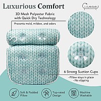 Lady Mcbath Bath Pillow Luxury Bath Pillows For Tub Neck And Back Support Powerful Suction Cups Machine Washable Bathtub Ac