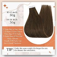 Full Shine Tape In Hair Extension Color 4 Medium Brown Tape In Extensions Real Human Hair 20Pcs Hair Extensions Tape In 50Gram S