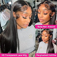 Hermosa 13X4 Lace Front Human Hair Wigs Pre Plucked With Baby Hair 180 Density 9A Straight Human Hair Lace Front Wigs For Black