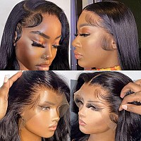 Hermosa 13X4 Lace Front Human Hair Wigs Pre Plucked With Baby Hair 180 Density 9A Straight Human Hair Lace Front Wigs For Black