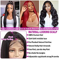 Hermosa 13X4 Lace Front Human Hair Wigs Pre Plucked With Baby Hair 180 Density 9A Straight Human Hair Lace Front Wigs For Black