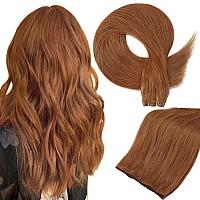 Full Shine Hand Tied Weft Hair Extensions Human Hair Copper Genius Weft Hair Extensions Sew In Human Hair Extensions For Women S