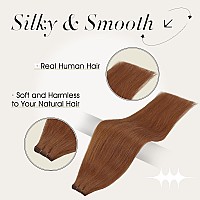 Full Shine Hand Tied Weft Hair Extensions Human Hair Copper Genius Weft Hair Extensions Sew In Human Hair Extensions For Women S