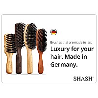 SHASH Everyday 100% Boar Bristle Hair Brush - Made in Germany | Suitable For Thin To Normal Hair, Firm, and Naturally Conditioning | Enhance Texture, Exfoliate, and Stimulate the Scalp