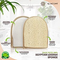 Premium Exfoliating Loofah Glove Pad Body Scrubber. Our Mitt Gloves are Made of Natural Egyptian Shower Loufa Sponge That Gets You Clean, Not Just Spreading Soap (2 Pack)