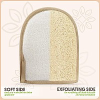 Premium Exfoliating Loofah Glove Pad Body Scrubber. Our Mitt Gloves are Made of Natural Egyptian Shower Loufa Sponge That Gets You Clean, Not Just Spreading Soap (2 Pack)