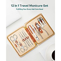 Manicure Set Pedicure Sets Nail Clipper Sets Stainless Steel Professional Nail Cutter Kits With Travel Case 12 Count