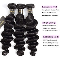 Peruvian Loose Deep Wave Frontal With Bundles 13X4 Lace Frontal Closure With Baby Hair Free Part 18 20 2216Natural Black 9A