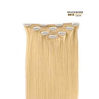 20 Clip In Hair Extensions Remy Human Hair For Women Silky Straight Human Hair Clip In Extensions 75Grams 4Pieces Bleach Blon