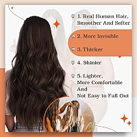 Full Shine Hair Extensions Tape Ins 20 Inch Real Human Hair Skin Weft Seamless Pu Human Hair Extensions 20 Pcs 50Gram Thick End