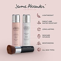 MagicMinerals AirBrush Foundation Set by Jerome Alexander (LIGHT MEDIUM) - 3pc Set Includes Primer, Foundation and Kabuki Brush - Spray Makeup with Anti-aging Ingredients for Smooth Radiant Skin