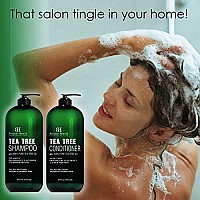 Botanic Hearth Tea Tree Shampoo and Conditioner Set - with 100% Pure Tea Tree Oil, for Itchy and Dry Scalp, Sulfate Free, Paraben Free - for Men and Women - (Packaging May Vary) - 16 fl oz each