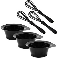 Hair Dye Bowl And Whisk Set 3 Salon Color Bowls And 3 Whisks Hair Color Bowls For Hair Salon Hair Color Mixer Tint Bowl