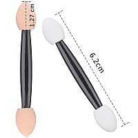 Akstore 200Pcs Disposable Dual Sides Eye Shadow Sponge Applicator Eyeshadow Brushes Makeup Brush Black