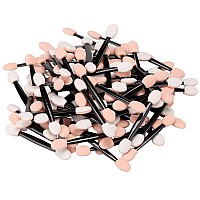 Akstore 200Pcs Disposable Dual Sides Eye Shadow Sponge Applicator Eyeshadow Brushes Makeup Brush Black