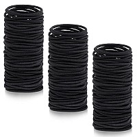 Anezus 250 Pcs Black Elastics Small Hair Ties Elastics Small Hair Rubber Bands Accessories Ponytail Holders for Women Girls Baby Toddlers Men with Thick Straight Curly Hair, 3 mm