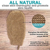 2 pcs/set Large Natural Exfoliating Hemp Back Scrubber for Shower for Men and Women - Rub Glove Mitt Mitten - Deep Clean & Invigorate Your Skin - Machine Wash and Dry - Double Sided Available