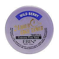 Ebin New York 24 Hour Argan Oil Edge Tamer Refresh 05Oz 15Ml Wild Berry Extreme Firm Hold Smooths Tames Frizz No Fla