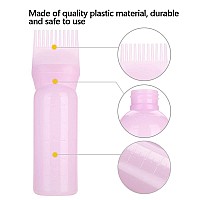 Zjchao Root Comb Applicator Bottle, 160Ml Hair Dye Bottle Applicator Brush With Graduated Scale Hair Dye Applicator Bottle Professional Brush Applicator Comb Hairdressing Coloring Styling Tool (Pink)