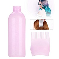 Zjchao Root Comb Applicator Bottle, 160Ml Hair Dye Bottle Applicator Brush With Graduated Scale Hair Dye Applicator Bottle Professional Brush Applicator Comb Hairdressing Coloring Styling Tool (Pink)