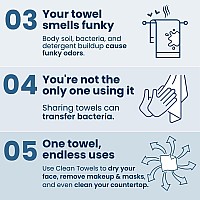 Clean Skin Club Clean Towels Xl, 100% Usda Biobased Face Towel, Disposable Face Towelette, Makeup Remover Dry Wipes, Ultra Soft, 50 Ct, 1 Pack