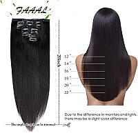 20 Clip In Human Hair Extensions Full Head 180G 7 Pieces 16 Clips Natural Black Double Weft Brazilian Real Remy Hair Extensions