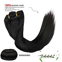 20 Clip In Human Hair Extensions Full Head 180G 7 Pieces 16 Clips Natural Black Double Weft Brazilian Real Remy Hair Extensions