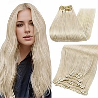 Full Shine Clip In Hair Extensions Real Human Hair Brunette Invisible Human Hair Extensions Clip Ins Double Weft Medium Brown Re