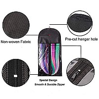 Wig Storage Bag Holder Case, Wigs Pouch Dust-Proof Organizer Protect for Professional Hair Extensions (Black Pack of 10)