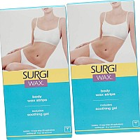 Surgi Body Wax Strips 14 Double Sided Strips With Soothing Gel For Soft Smooth Silky Hairfree Skin Up To 6 Weeks X 2 Pac