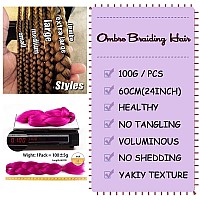 Aidusa Braiding Hair Ombre Braiding Hair Synthetic Colorful Braiding Hair 4 Tone For Women Rainbow Braiding Hair 5Pcs Twist Croc