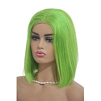 Lace Front Wigs 180 Density 8 Short Bob Lime Green Virgin Human Hair Pre Plucked Natural Hairline 134 Frontal Swiss Lace Glu