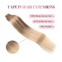 Sixstarhair Tape In Hair Extensions Balayage Hair Made Of 100 Human Hair Balayage Tape In Extensions Ombre Ash Brown Fading To D