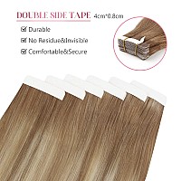 Sixstarhair Tape In Hair Extensions Balayage Hair Made Of 100 Human Hair Balayage Tape In Extensions Ombre Ash Brown Fading To D