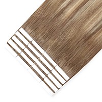 Sixstarhair Tape In Hair Extensions Balayage Hair Made Of 100 Human Hair Balayage Tape In Extensions Ombre Ash Brown Fading To D