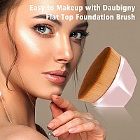 Daubigny Foundation Makeup Brush Flat Top Kabuki Hexagon Face Blush Liquid Powder Foundation Brush For Blending Liquid Cream Or