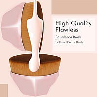 Daubigny Foundation Makeup Brush Flat Top Kabuki Hexagon Face Blush Liquid Powder Foundation Brush For Blending Liquid Cream Or